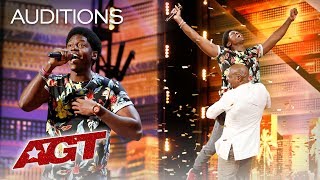 Golden Buzzer Joseph Allen Leaves Exciting Footprint With Original Song  Americas Got Talent 2019 [upl. by Cirda]