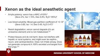 Xenon Gas as an Anesthetic Agent by Nicholas Yeager MD Candidate Class of 2025 [upl. by Jobina]