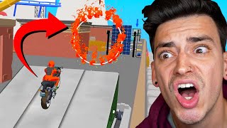 Jumping My Motorcycle THROUGH A FIRE HOOP Obstacle Race Destroying Simulator [upl. by Nadler719]