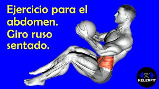 Como ejercitar el abdomen con la rutina giro ruso sentado [upl. by Galer608]