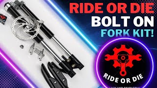 Ultimate Guide For Bolt On Fork Upgrade Mini Bike Pit Bike Razor MX500 MX650 RSF 650 And SX500 [upl. by Illoh]