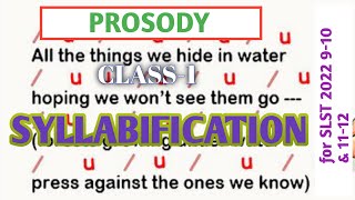 Prosodyclass1  Syllabification for SLST ENGLISH SUBJECT 2022 [upl. by Elcarim4]