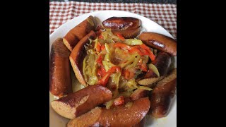 Delicious Polska Kielbasa Sausage With Onion and Peppers Gravy [upl. by Anipsed559]