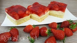 Erdbeerschnitten Blechkuchen Einfach amp Lecker [upl. by Alicea]