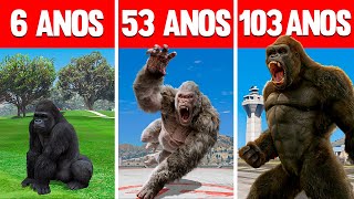 SOBREVIVENDO 103 ANOS COMO KING KONG NO GTA 5 [upl. by Ahsiryt]