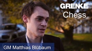 Matthias Blübaum after his draw against Hou Yifan in round 5 of the GRENKE Chess Classic 2017 [upl. by Aivat]