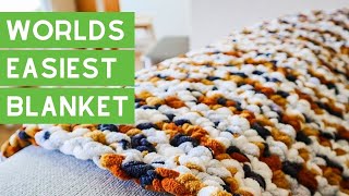 CHUNKY Crochet Blanket for Beginners QUICK and EASY Pattern [upl. by Llertnov]