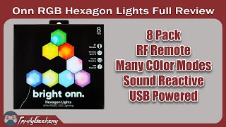 Onn RGB Hexagon Lights  Cheap RGBIC Lighting review [upl. by Kerrie]