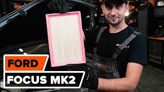 How to change air filter on FORD FOCUS MK2 TUTORIAL AUTODOC [upl. by Evan]