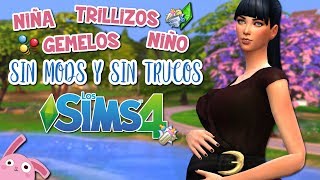 🍼Como tener NIÑAO GEMELOS o TRILLIZOS 🍼 SIN MODS y SIN TRUCOS DE EMBARAZO Los Sims 4 [upl. by Ahcas598]