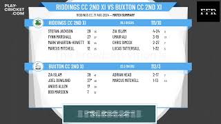 Riddings CC 2nd XI v Buxton CC 2nd XI [upl. by Zanlog777]