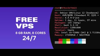 Free MINING VPS 247 8 GB RAM 8 cores [upl. by Elephus]