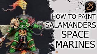 HOW TO PAINT SALAMANDERS SPACE MARINES A StepByStep Guide [upl. by Ylrae]