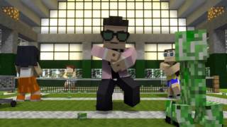 Minecraft Style with Original Audio  PSY Gangnam Style Music Video Parody [upl. by Naillimxam]