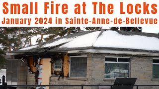 Small Fire at The Locks in SainteAnnedeBellevue Canal National Historic Site of Canada  Jan 2024 [upl. by Furlani458]