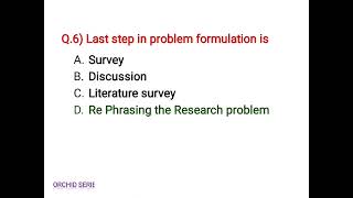 MCQs on Problem formulation  Research Methodology  SGBAU MPET exam  PhD entrance [upl. by Samella290]