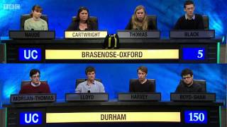 University Challenge S44E12 Durham vs BrasenoseOxford [upl. by Gnut]