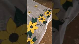 Hand Painted Organza Dupatta🤍💛 youtubeshorts shortvideo smallbusiness shorts [upl. by Marelda87]