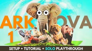 Ark Nova Board Game  Full Solo Playthrough  Part 1  How to Play Solitare Tabletop Game [upl. by Akirdna]