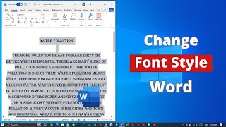 How to Change Font Style on Microsoft Word [upl. by Booker]