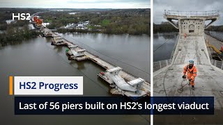 Last of 56 piers built on HS2’s longest viaduct [upl. by Hershell]