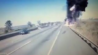 NJ Turnpike Fire Video [upl. by Kcirdnekel924]