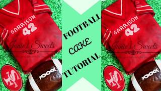 FOOTBALL CAKE TUTORIAL  Janies Sweets [upl. by Nagn539]