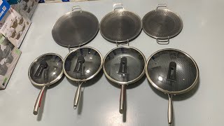 Imported Pure Nonstick Honeycomb pattern Laser coating Fry pan And tawa Stainless Steel [upl. by Alysa]