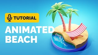 Blender 32 Animated Beach Tutorial  Polygon Runway [upl. by Anelle]