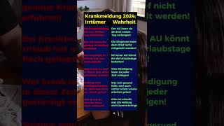 Irrtümer vs Wahrheit Krankmeldung [upl. by Anirbas690]