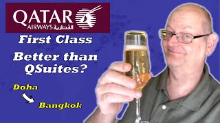 Qatars Second Hand First Class  Doha to Bangkok Flight Review [upl. by Halle199]