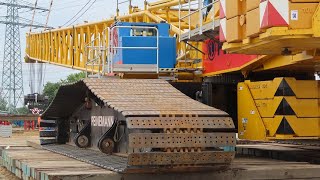 HÜFFERMANN LIEBHERR LTM 125051 beim Aufbau einer PEINEMANN LR 16002 [upl. by Ydualc]