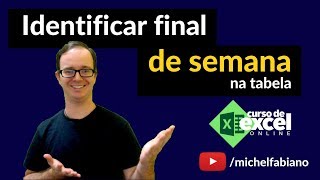 Como identificar em uma folha de ponto o final de semana no Excel [upl. by Emyam]