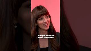 Dakota Johnson tries to name 3 SPIDERMAN films [upl. by Htabazile178]