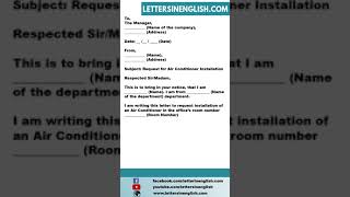 Request Letter For Installation Of Air Conditioner In Office [upl. by Dlonra909]