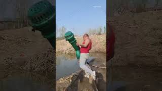 Farm Irrigation Process  Pumping Water Into a Pond [upl. by Fortunna]