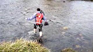 Crossing river Lochy on the way to Ben Lui and Beinn aChleibh [upl. by Carrel]