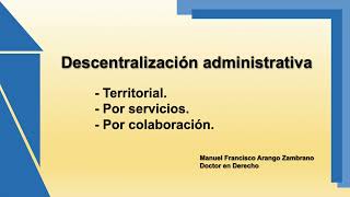 Descentralización administrativa [upl. by Roath]