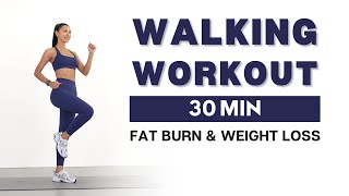 30 MIN WALKING CARDIO WORKOUT FOR WEIGHT LOSS  No Jumping No Squats No Lunges [upl. by Ahsei]