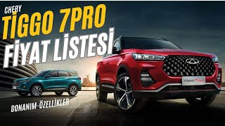 Chery TIGGO7 PRO güncel fiyat listesi donanım özellikler [upl. by Brodeur610]