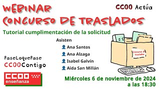 WEBINAR CONCURSO DE TRASLADOS TUTORIAL  20241106 [upl. by Sykes]