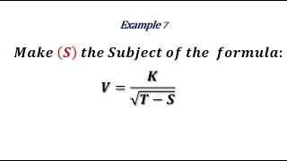 How to Change Subject of Formula Example 7 [upl. by Gnuhc]