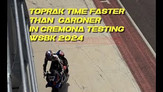 WSBK test cremona 2024 part 2 day 1 BMW Toprak time quickest than Remy Gardner [upl. by Maribelle]