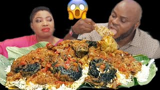 WE ARE EATING AGAIN  ASSORTED AYAMASE STEW WITH WHITE RICE  AFRICAN FOOD MUKBANG [upl. by Siocnarf]