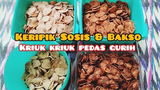 Jajanan merakyat KERIPIK SOSIS amp BAKSO gurih pedas enak [upl. by Sigismundo]