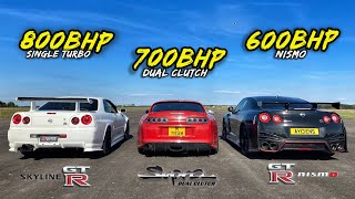 WHEN LEGENDS RACE PT2 R34 GTR vs DCT SUPRA vs R35 GTR NISMO [upl. by Arreic]