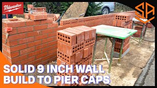 BUILDING A 9quot GARDEN WALL FROM DIG OUT TO PIER CAPS PT 2 [upl. by Ajoop]