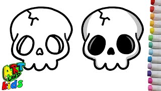 How to Draw a SKULL for Kids [upl. by Enogitna]