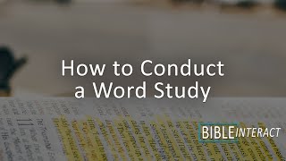 How to Conduct a Word Study Using an Interlinear Bible [upl. by Archibaldo510]