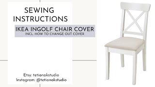 Ikea Ingolf Chair Cushion Cover Sewing and Replacement Instructions  Tetiana K Studio [upl. by Daberath]